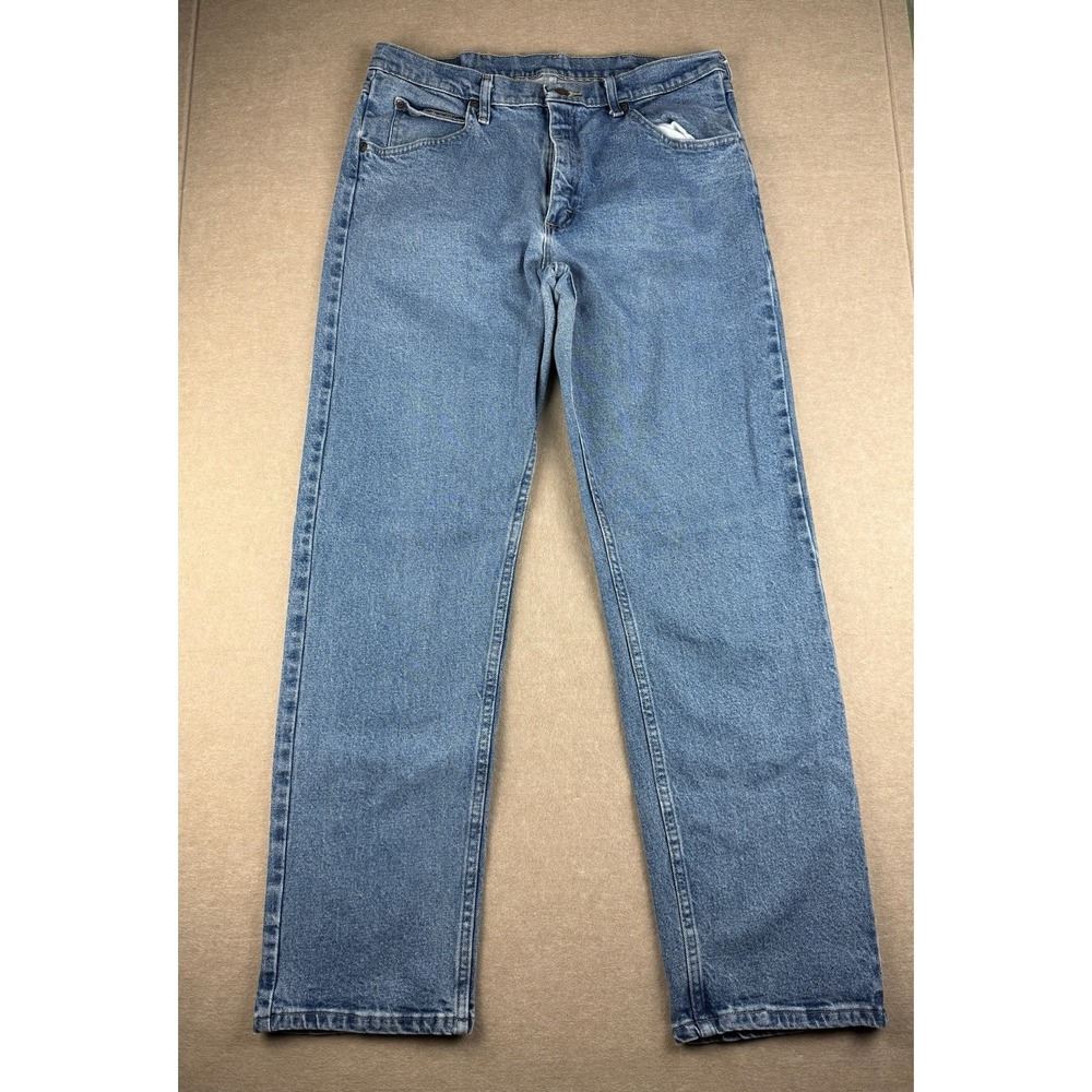 Wrangler Jeans Men’s 34 Blue Relaxed Fit Mid Rise Premium Quality‎ Straight Leg